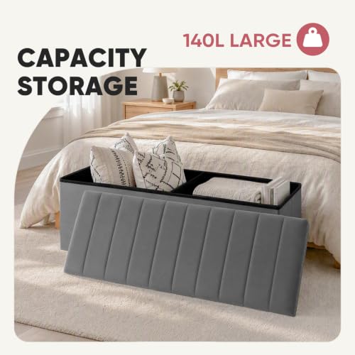 43 Inches Velvet Storage Ottoman Bench