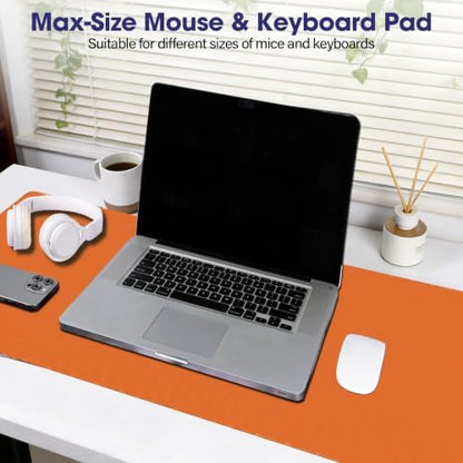31.5" x 15.7" Waterproof Fabric Keyboard Mat, Rubber Anti-Slip Base, Orange