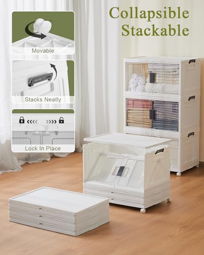 76QT Storage Bins with Lids for Home, Office, Closet, Dorm, 3 Pack