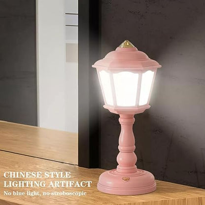 anso Retro LED Desk Lamp USB Charging Table Lamp Bedside Room Mini Light 3-Colors Dimmable (Yellow)