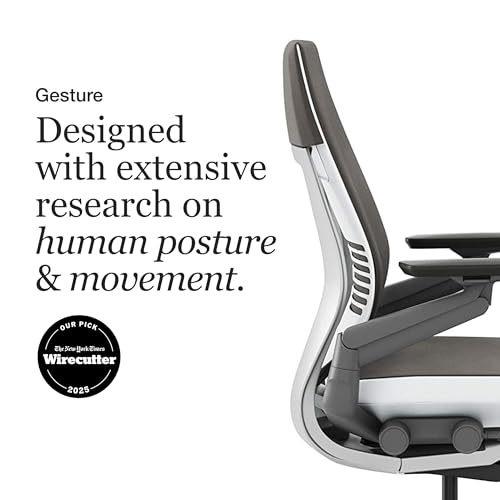 Steelcase Gesture Office Chair, Carpet Floors, Graphite Gray