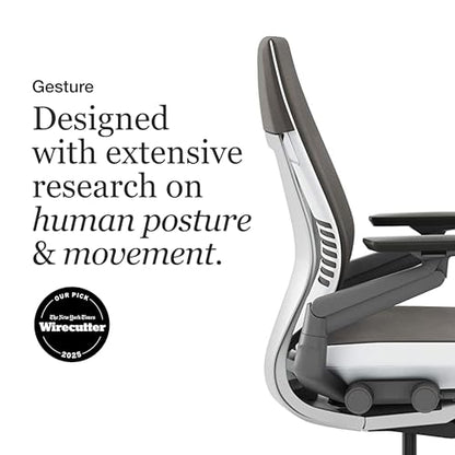 Steelcase Gesture Office Chair, Carpet Floors, Graphite Gray