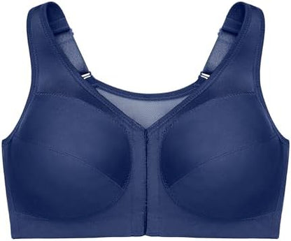Glamorise Full Figure Plus Size MagicLift Front-Closure Posture Back Bra Wirefree #1265