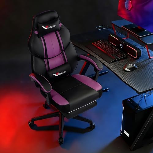 Big and Tall Gaming Chair for Adults, 400 lbs Heavy Duty, 21 in Wide Seat a