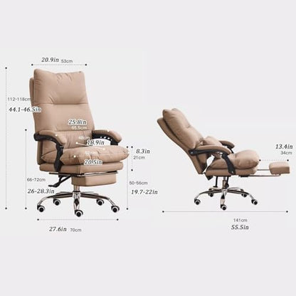 Big & Tall High Back Leather Gaming Chair Sturdy Metal Base Retractable Foo