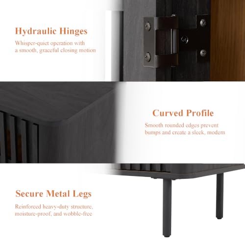 31.5" H Sideboard Buffet Cabinet with Adjustable Shelf, Black
