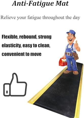 Anti Fatigue Mat Anti Static Rubber Work Mat Anti Slip Comfort Standing Mat Industrial Kitchen Floor Mat 20mm Thick(E,100x60 cm)