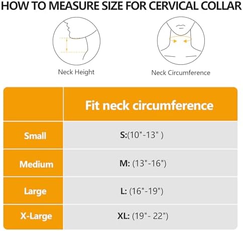 3 1/4 In Rigid Neck Brace Cervical Collar with Neck Support Foam Lightweight Soft Brace, Adjustable Cervical Traction Collar Relieves Neck Pain and Decompression for Men and Women (Neck height 3 1/4 Inch, X-Large)