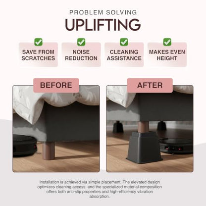 Adjustable Bed Risers 3 & 5 Inch, Black, 36-Pack