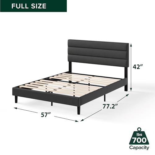 Piper Upholstered Platform Bed with Paneled Headboard, Full