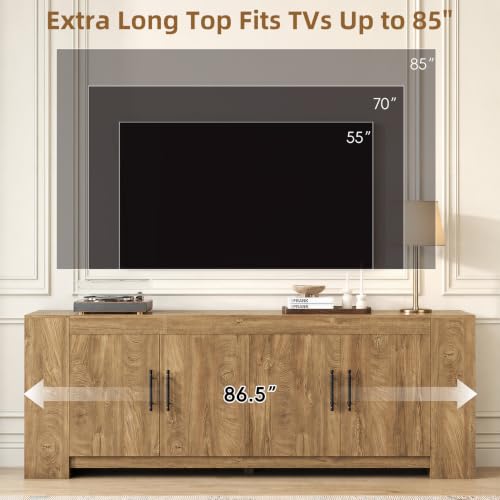 Tall TV Stand with Storage, Long Entertainment Center for 85 Inch TVs