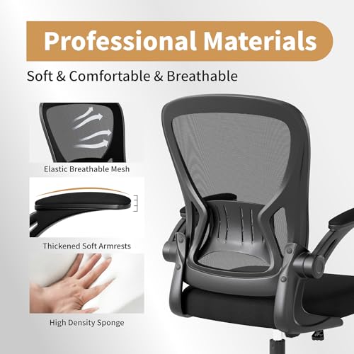 Adjustable Mesh Ergonomic Office Chair with Wheels, Black