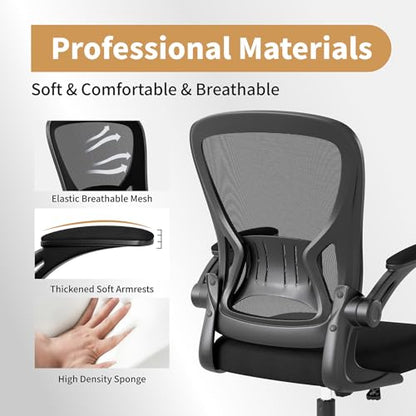 Adjustable Mesh Ergonomic Office Chair with Wheels, Black