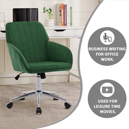 Home Office Desk Chair, Memory Foam Swivel Task Chair with Gold Base