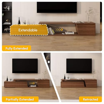Extendable TV Stand, Walnut Media Console