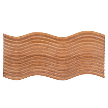 Wooden Bread Dessert Tray, Multifunction Serving Tray, Natural Beech Wood Geometric Snack Plate with Smooth Edges for Home Kitchen, Parties and Food Photography (water ripple shape) - size: 15.7"L x 7.1"W