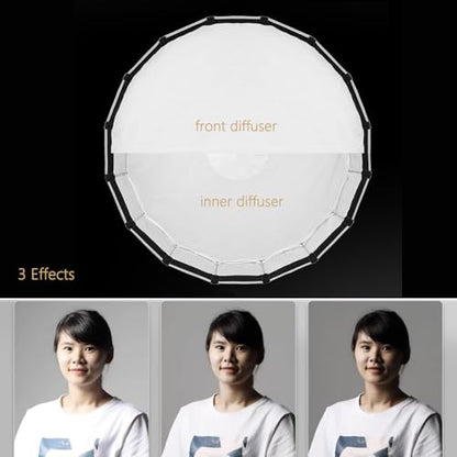 Godox S65T 65cm/25.6in Softbox Bowens Mount, 1s Quick Release & Close, Portable Umbrella Soft Box Fast Setup with Diffusers for Photography Monolight Studio Strobe Continuous Light Accessories - size: S65T-65cm