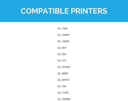 LD Products Compatible Address Label Replacement for Brother DK-1201 1.1 in x 3.5 in (400 Labels, 6-Pack) for use in P-Touch QL Label Makers: 1050, 1050N, 1060N, 500, 550, 570, 570VM, 580N, and 650TD