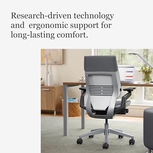 Steelcase Gesture Office Chair, Carpet Floors, Graphite Gray