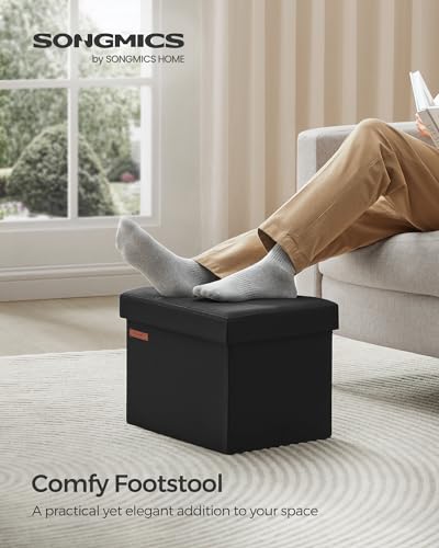 Small Folding Storage Ottoman, 15.7 x 12.2 x 12.2 Inches