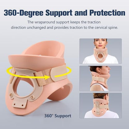 2 1/4 In Rigid Neck Brace Cervical Collar with Neck Support Foam Lightweight Soft Brace, Adjustable Cervical Traction Collar Relieves Neck Pain and Decompression for Men and Women (Neck height 2 1/4 Inch, Small)