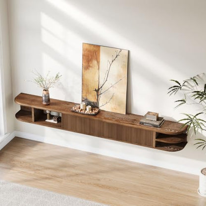 71" Floating TV Stand Up to 90'' TVs, Solid Wood Media Console