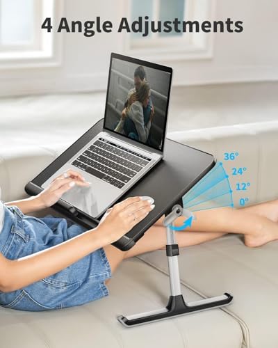 Laptop Bed Tray Table - Adjustable Lap Desk for Couch (Dark Black)