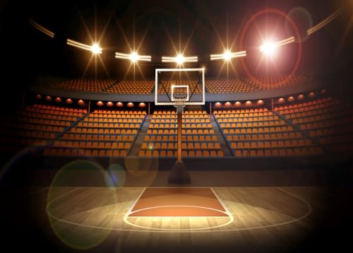Basketball Backdrop Basketball Arena Photography Background Sports Theme Party Decoration Photoshoot Kids Boys Photo Booth Props 20x10ft - size: 20X10FT