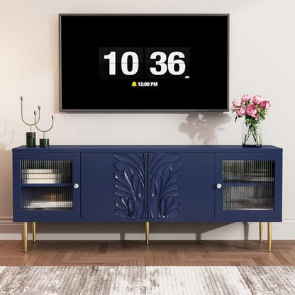 TV Console for Living Room, Blue, 75"
