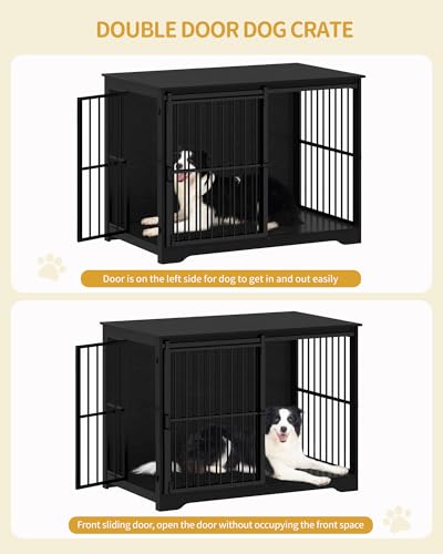 46.9" XXL Dog Crate Furniture Indoor Dog Kennel with Barn Door