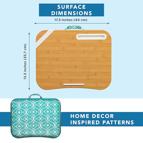 Designer Lap Desk – Aqua Trellis, Fits 15.6” Laptops