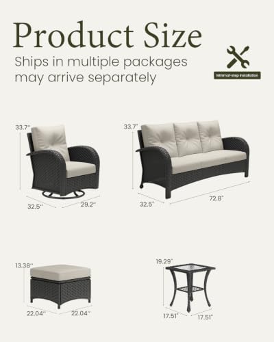 6 Pieces Outdoor Patio Furniture Set