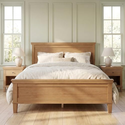 Full Size Platform Bed Frame with Headboard, Wood Slat Support
