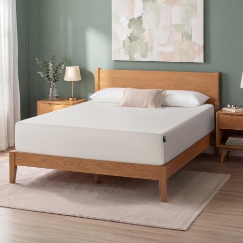 Memory Foam 12 Inch Green Tea Mattress, Queen, Ivory