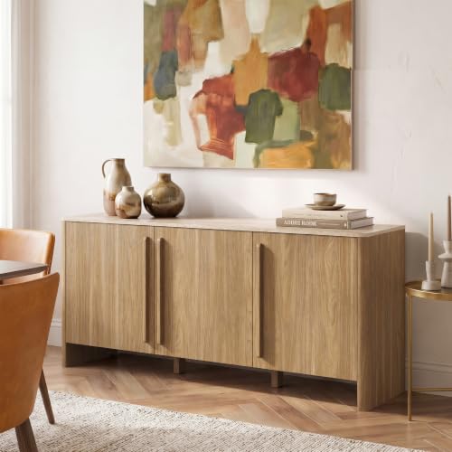 Modern Sideboard Buffet Cabinet, 63" Storage Cabinet with 3 Door
