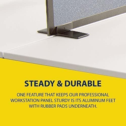 OBEX Acoustical Free Standing Privacy Screen, Cubicle Accessories Desk Privacy Panel, Desk Dividers for Office, Office Furniture Partitions Portable Sound Proof Dividers, 18" x 66", Overcast