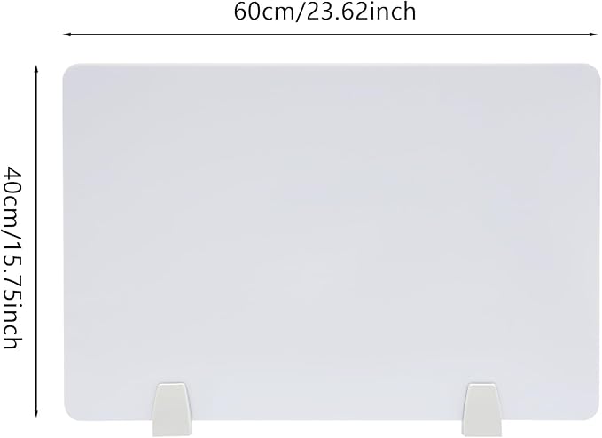 4PCS Desk Dividers Office Partitions,Privacy Desk Panel Protective, Frosted Acrylic with Clamps Classroom Privacy Shield for Offices Schools Call Centers 23.62x15.75in (White)