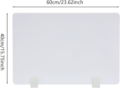 4PCS Desk Dividers Office Partitions,Privacy Desk Panel Protective, Frosted Acrylic with Clamps Classroom Privacy Shield for Offices Schools Call Centers 23.62x15.75in (White)