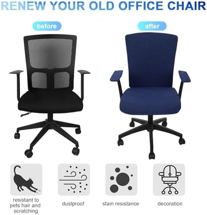 Tallew 4 Pcs Office Chair Covers Stretchable Armrest Seat,XL,Navy