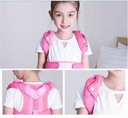 Posture Corrector Adjustable Back Shoulder Straighten Orthopedic Brace Belt for Kyphosis, Chest Slouching and Humpback, Improving Posture Back Posture (Color : Pink, Size : Large)