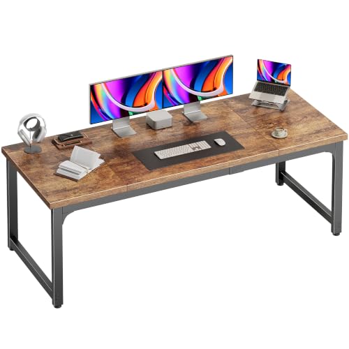 63 x 24 Inch Computer Desk, 0.95'' Thicker, Duty, Rustic Brown