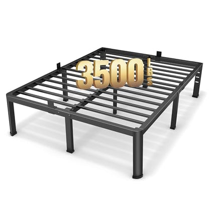 20 Inch Queen Size Metal Platform Bed Frame with Round Corners Leg