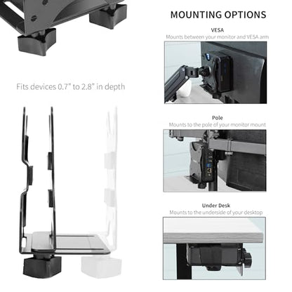 Black Thin Client Mini PC Mount Bracket, MOUNT-PC05C