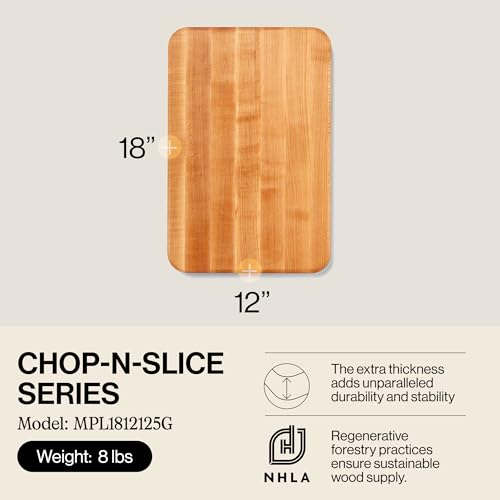 John Boos Chop-N-Slice Series Rectangular Wooden Maple Cutting Board