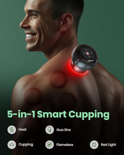 2 Pack Smart Cupping Therapy Set with Red Light, Heat & Suction