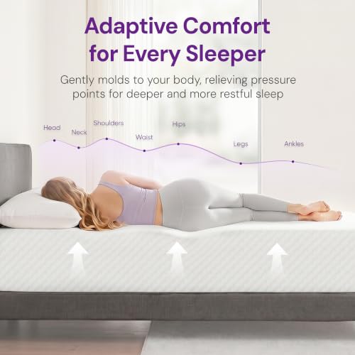 Queen 10 Inch Cooling Gel Memory Foam Mattress, Medium Feel