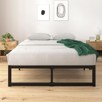 ABEL 14 Inch Platform Bed Frame, Steel Slat Support, Easy Assembly, No Box Spring Needed, Eco Friendly WonderBox(TM) Packaging, Black, Full