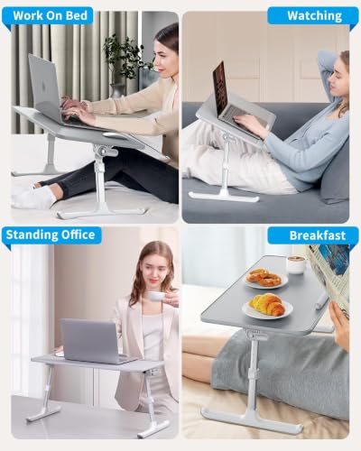Non-Slip Leather Lap Desk Laptop Bed Tray Table, Laptop Stand for Bed