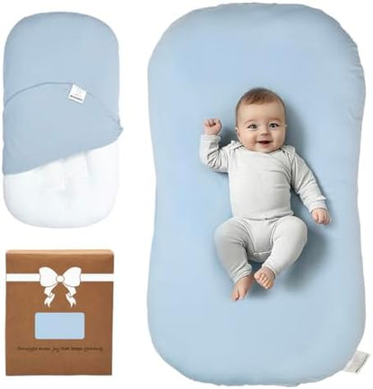 Baby Lounger Oversized 0-24 Months, Home and Travel Infant Cushion-Blue