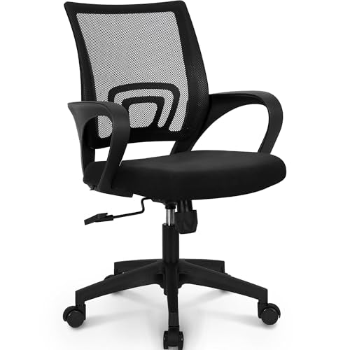 Office Computer Chair Ergonomic Mid-Back Mesh Desk Chair, Black